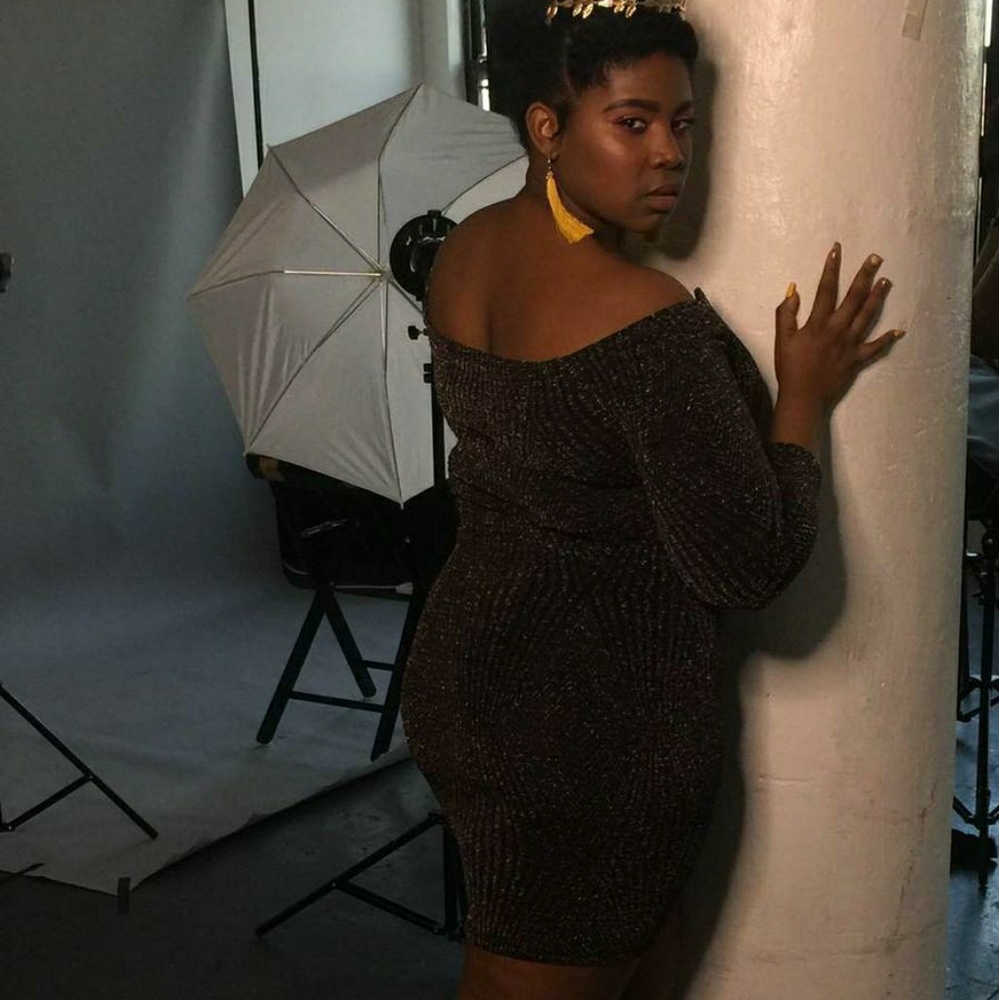 Multi colored stretchy midi dress